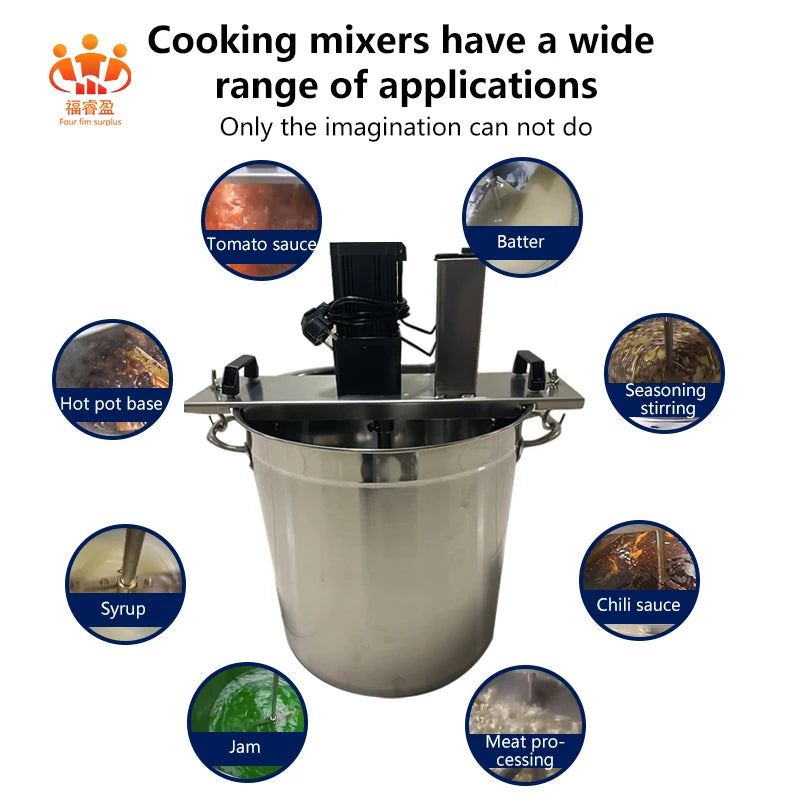 Cooking Mixer with Fully Automatic Brushless Motor, Small Commercial Mixing Pot, Sauce Seasoning and Jam Mixer