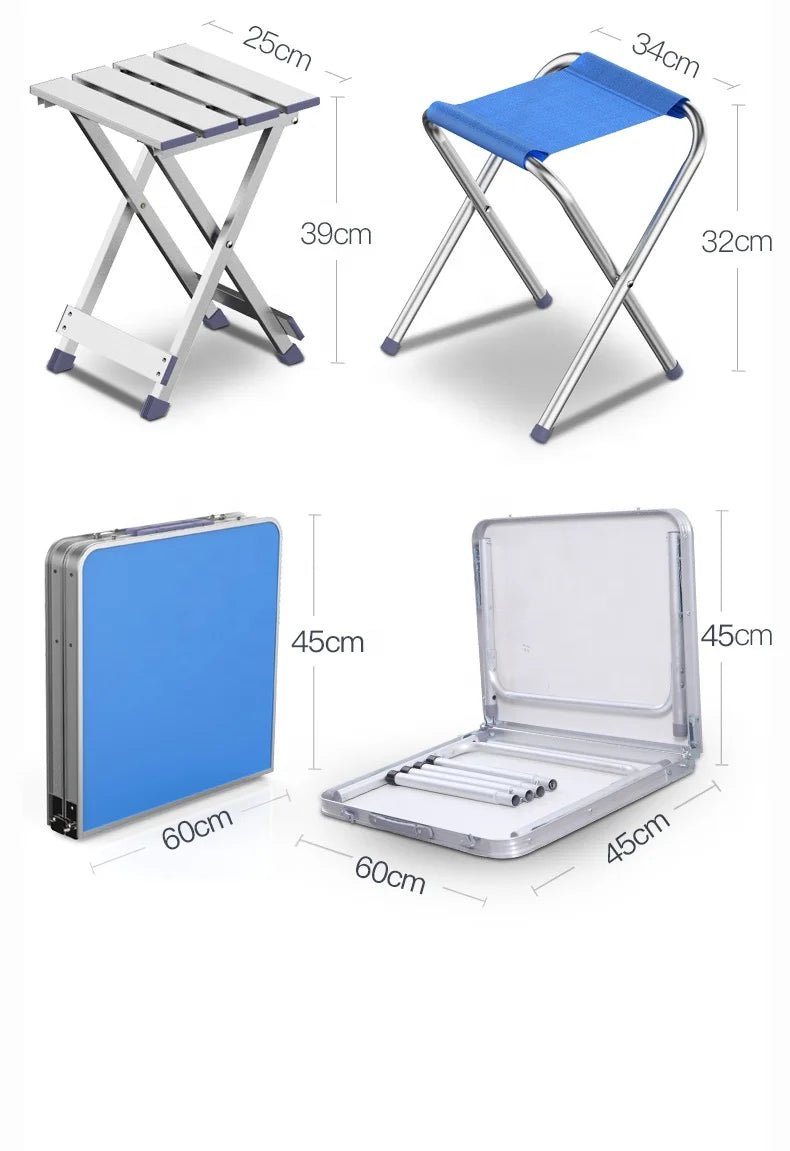HISPEED Outdoor Dining Foldable Aluminum Camping Table Folding 35cm/70cm Height Folding Picnic Table