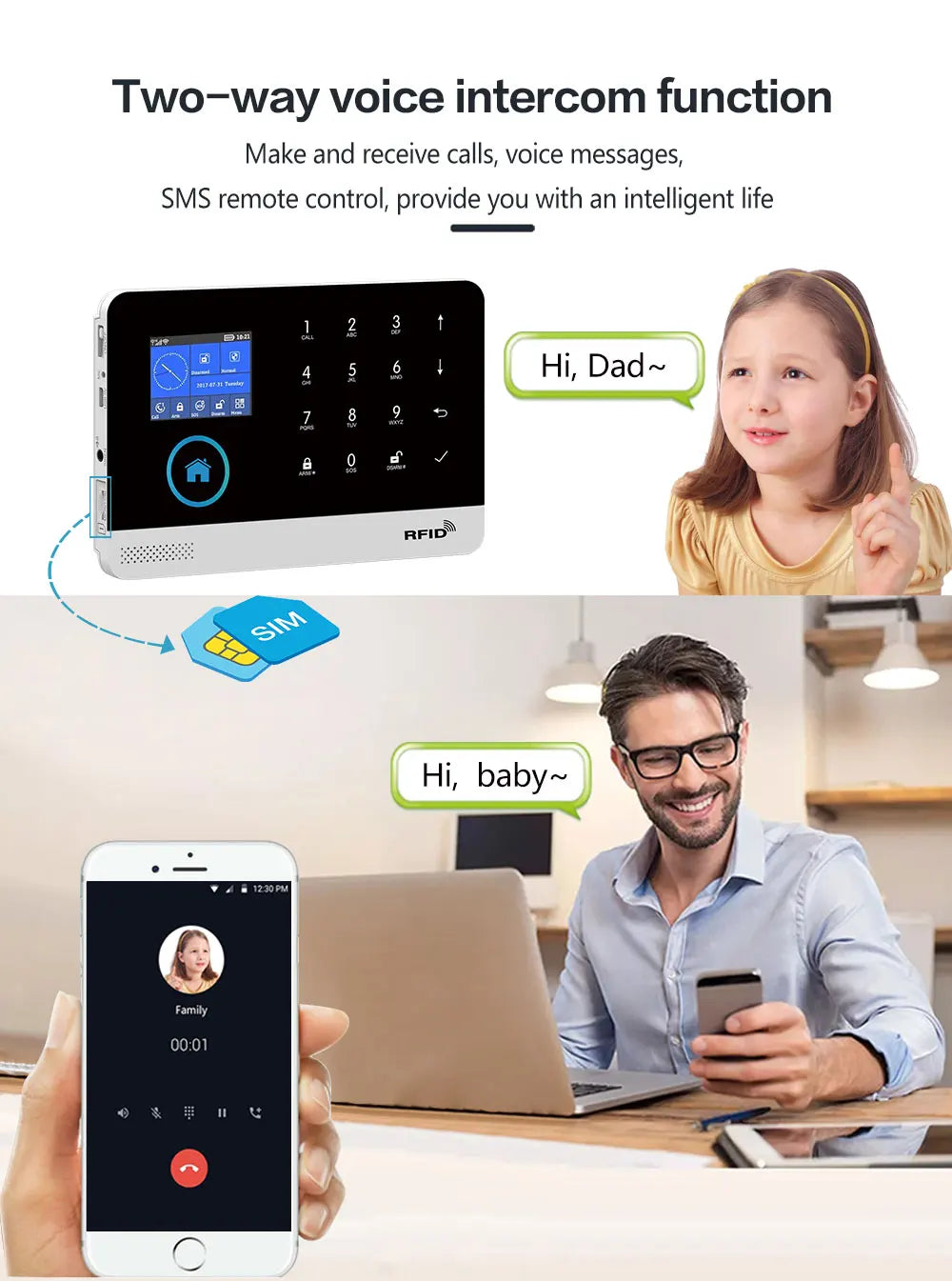 Smart Home WiFi GSM Alarm System for Home with Motion Sensor Wireless Siren Night Vision IP Camera Tuya Support Alexa