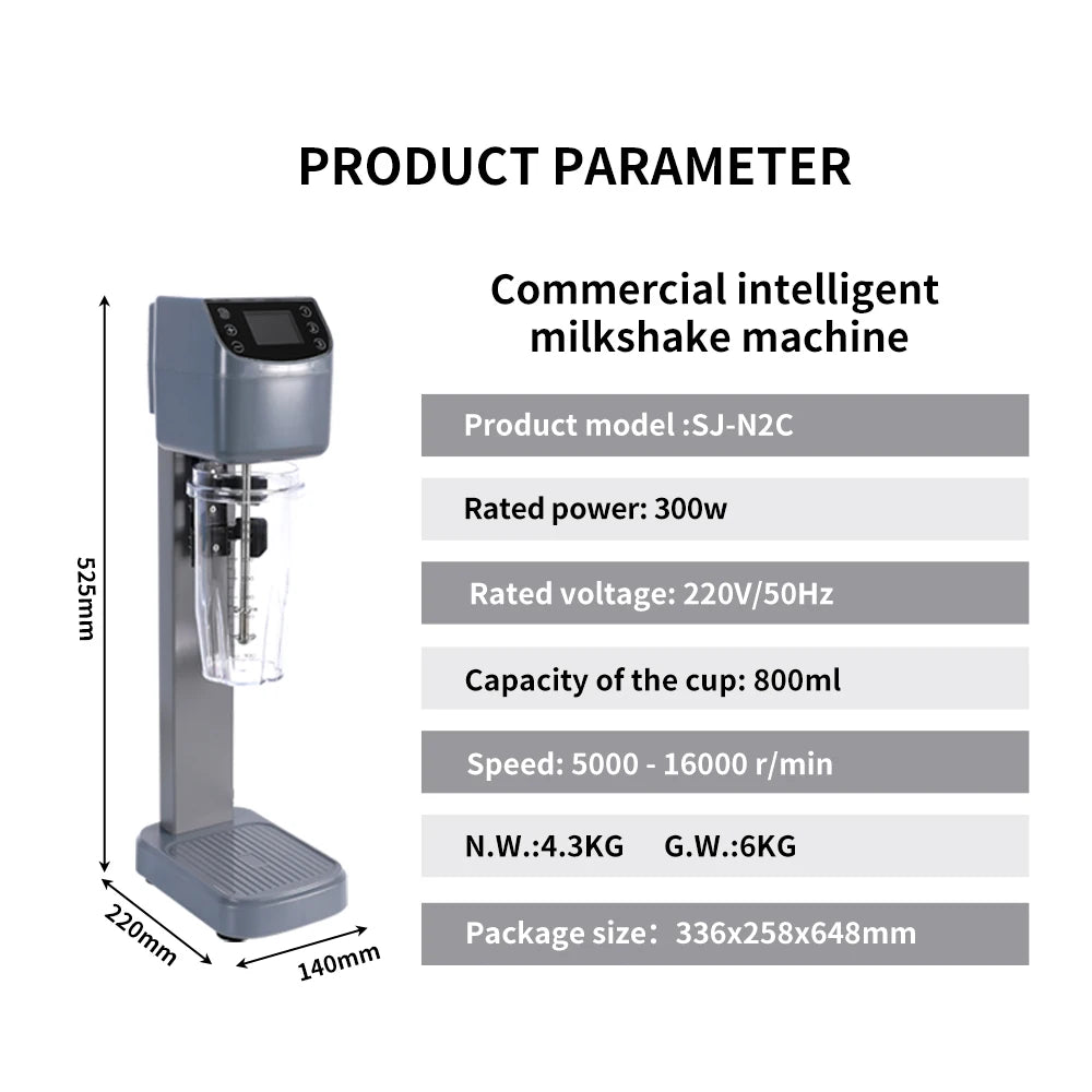 Factory Electric Milk Shake Blender Stainless Steel Single Cup Milk Tea Mixer  300W Ice Cream Smoothie Blender for Shakes