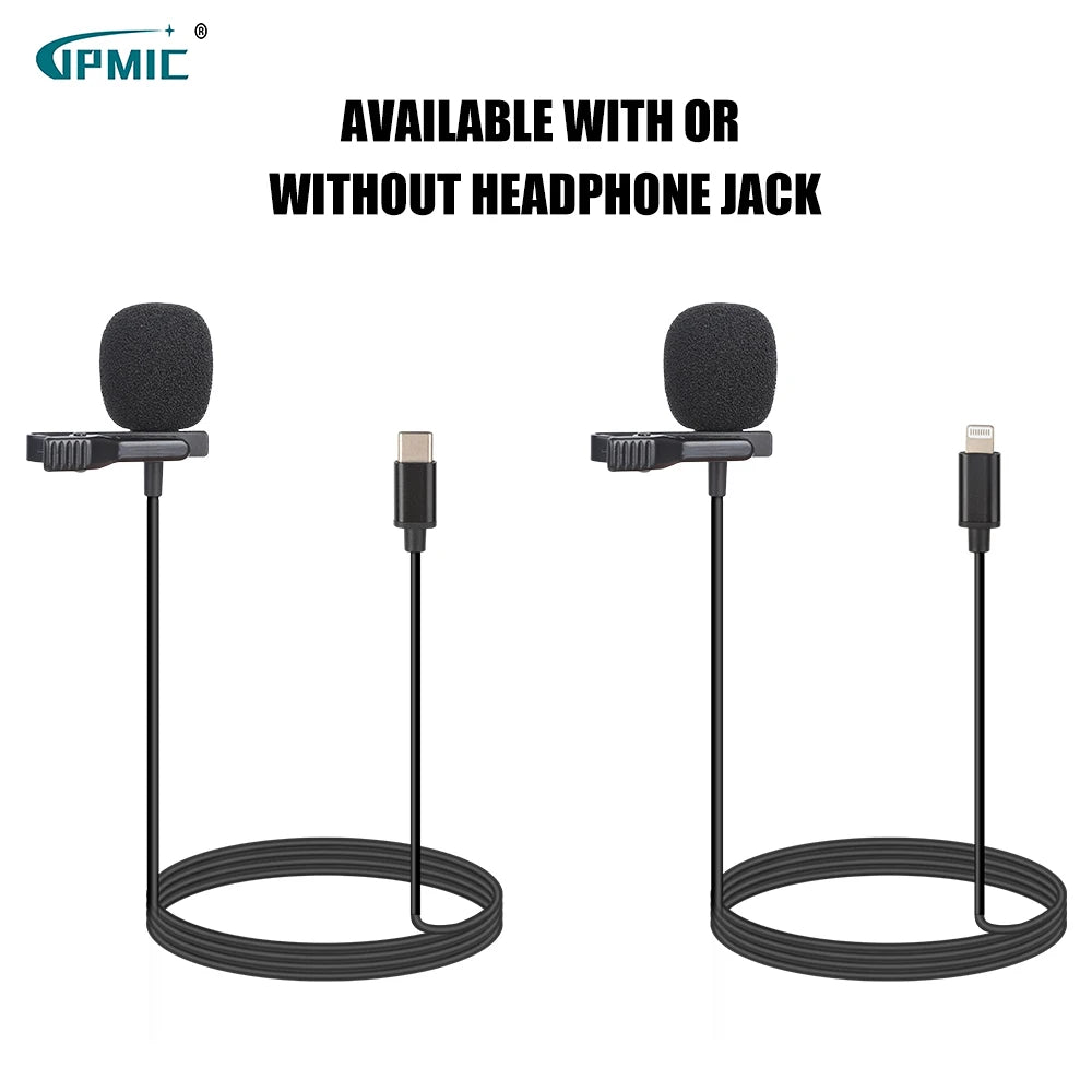 Portable Lavalier 3.5mm Wired Clip on Microphone for Phone and Laptop Mini Wired Headset Microphone Two in One