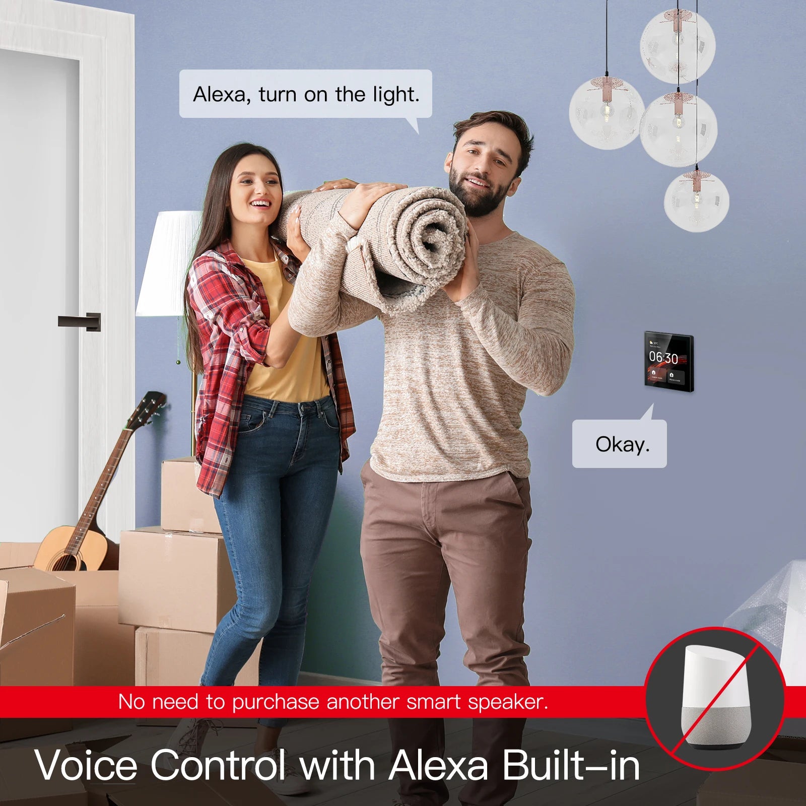 Alexa Smart Home Dashboard Panel Touch Screen TUYA Smart Home Devices Integration ALEXA Speaker Built-in Alexa Acho Dot