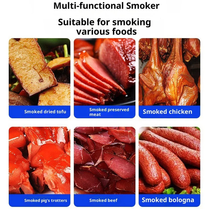 Automatic Gas Steam Dried Sausage Steam Heat Bacon Fish Catfish Smoked Meat Oven Meat Smoker Machine