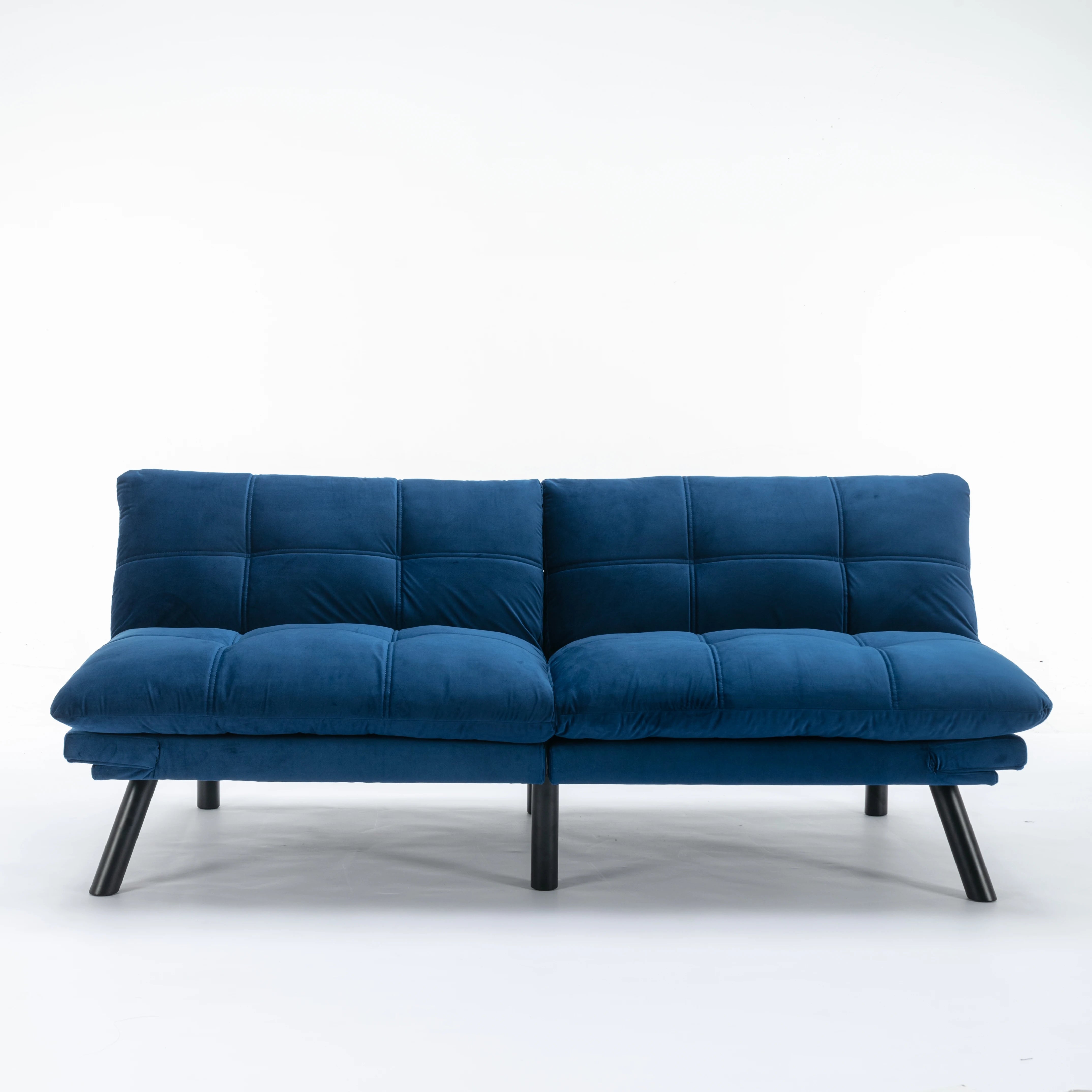 Convertible Folding Sofa Bed 2-Seater Modern Upholstered Sleeper Adjustable Armrests Backrest Space-Saving Twin Apartment