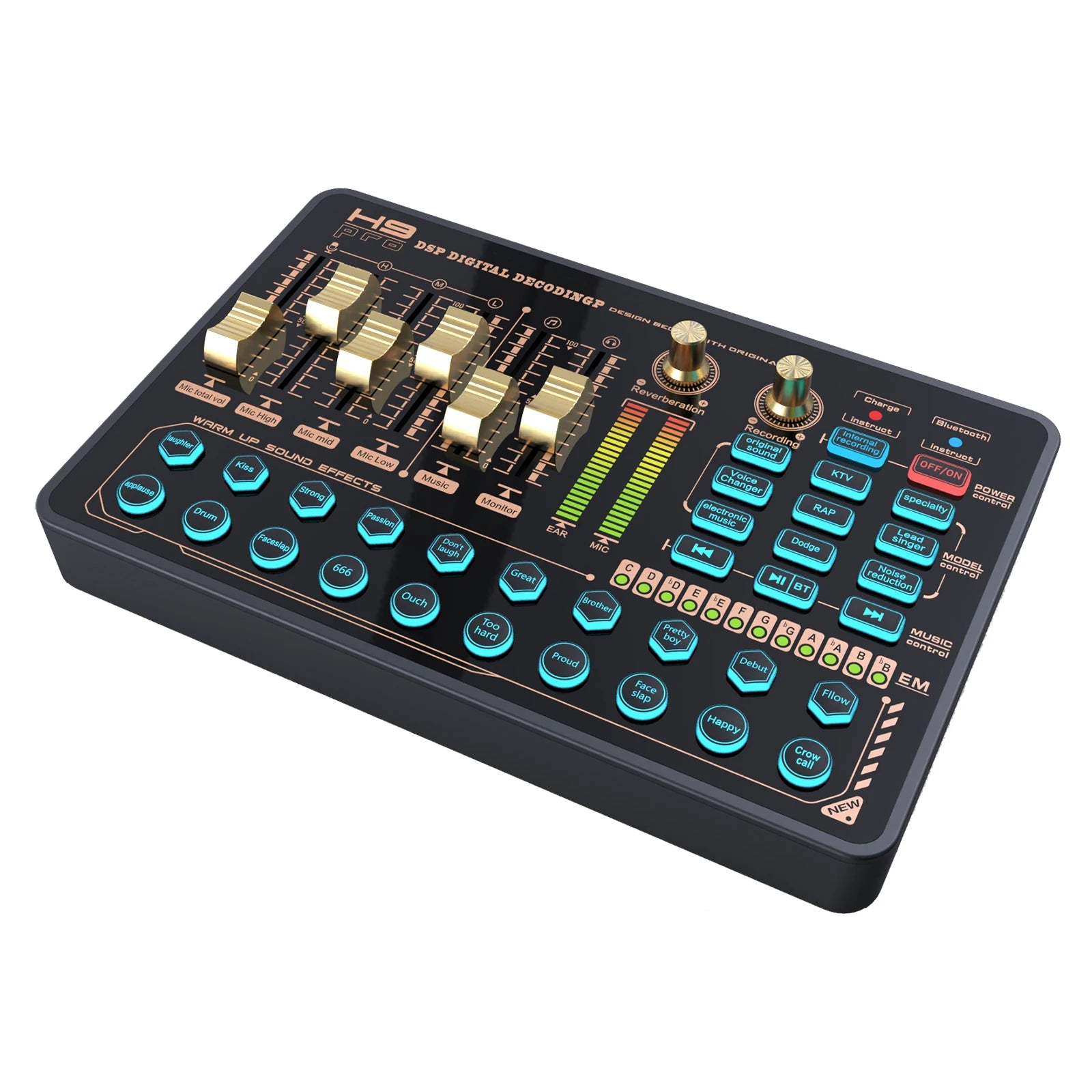Podcast Equipment Studio Mic Soundcard Sound Card With Effect for Youtube Podcasting Broadcast Recording Streaming Gaming