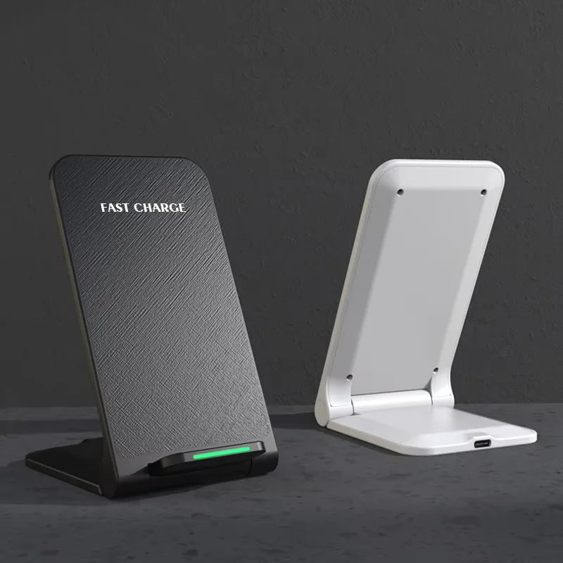 High Quality Custom Logo Multifunction Portable Phone Charger Fast Charging Holder 15W Stand Foldable Wireless Charger