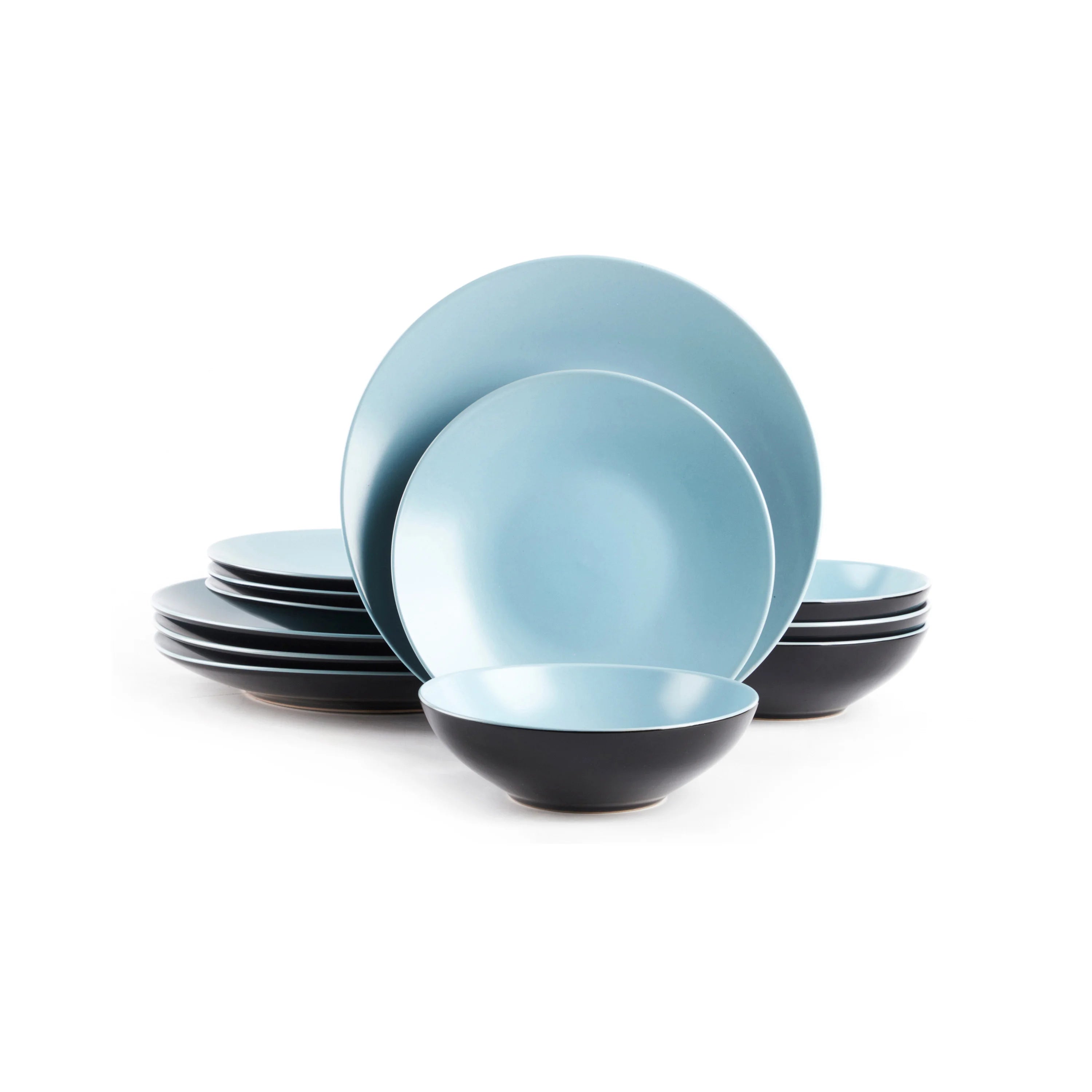 Semtember Promotion Kitchen Plates Bowls Set Clean Easy Ceramic Dinnerware Set Microwave Safe Stoneware Dinnerware Set