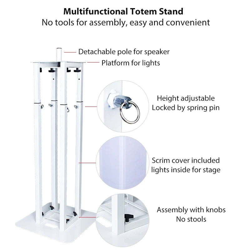 LS023 Yinyu Portable Speaker Totem Stand with Carry Bag Adjustable DJ Truss for PA Speakers, Events & Live Shows