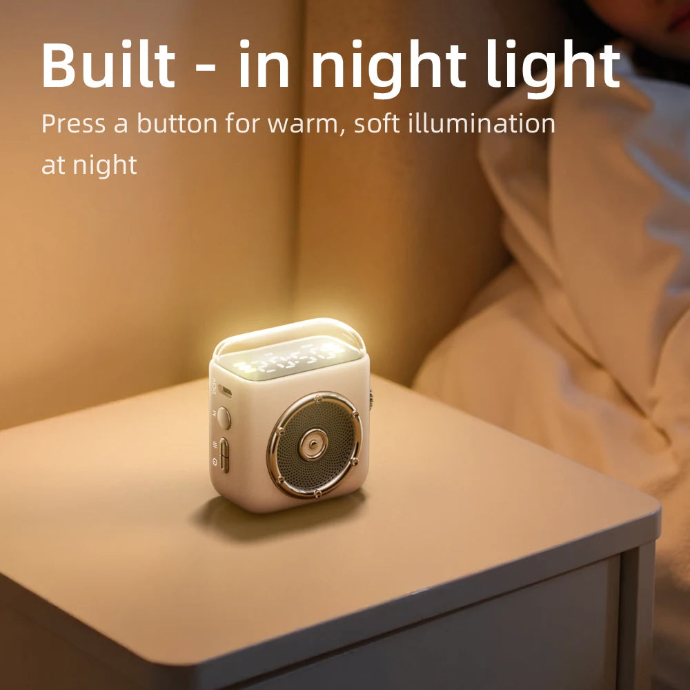 Gadgets 2025 New Arrival Back Clip Magnetic Stylish BT Speaker Multifunctional With Night Light Time Show Music Speaker for Gift