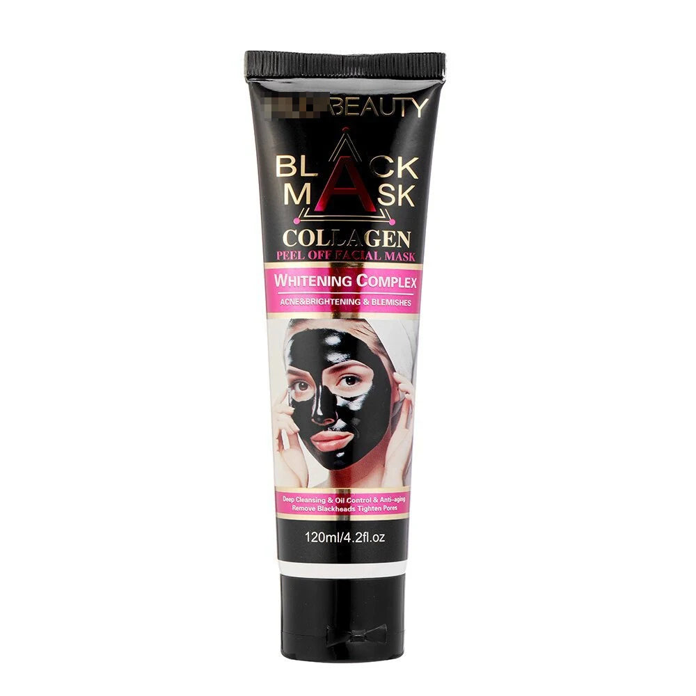 Black Mask Collagen  Blackhead Acne Cleansing Pore Minimizing Moisturizing Peel Off Facial Mask Hydrating Tear Mask Nasal Strip