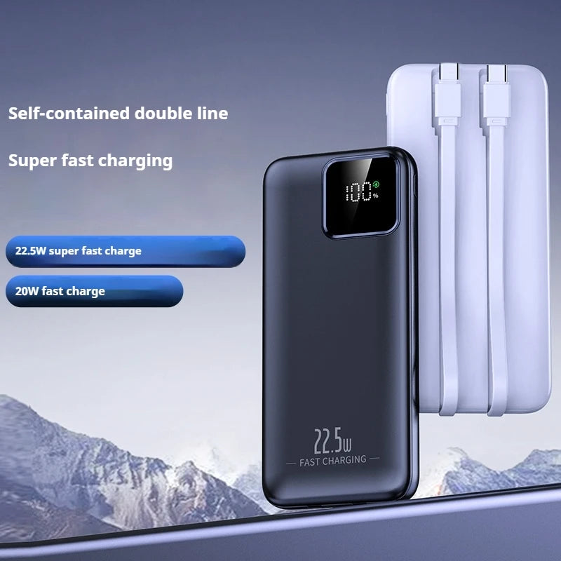 PD 20W Fast Charging Portable Power Bank 10000mah USB-C With 2 Cable Power Banks LED Display 22.5W Fast Charging