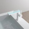 Luxury Modern Single-Hole Basin Faucet Digital Display Brushed Gold Hot Cold Water Mixer Tap Ceramic Brass Bathroom Taps