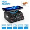 EONLINE 3D Nine Tailed fox 100W QCPD3.0 USB Charger Wireless Chargers Quick Charge 8 Port Fast Charger Charging Station for IPho