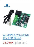 1PCS W2809  W1209WK Digital LED Thermostat Temperature Controller Smart Temp Sensor Board Module 12V DC + Waterproof NTC Sensor