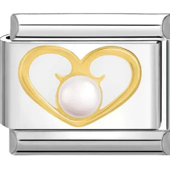 High Quality Stainless Steel Italian Charm Bracelet Chic & Minimal Heart Pattern Italian Charm Bracelet