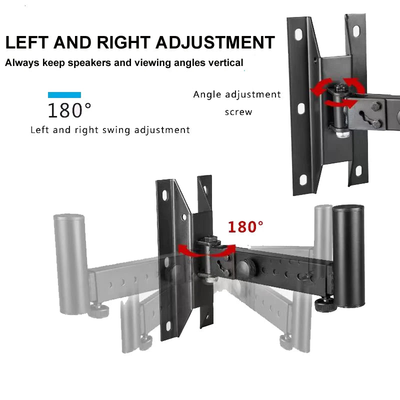 XTUGA LKT-370 Professional Tilting Rotating Surround Holder Speaker Bracket Wall Mount 45KG Capacity 0-20 Tilt/0-180 Swivel