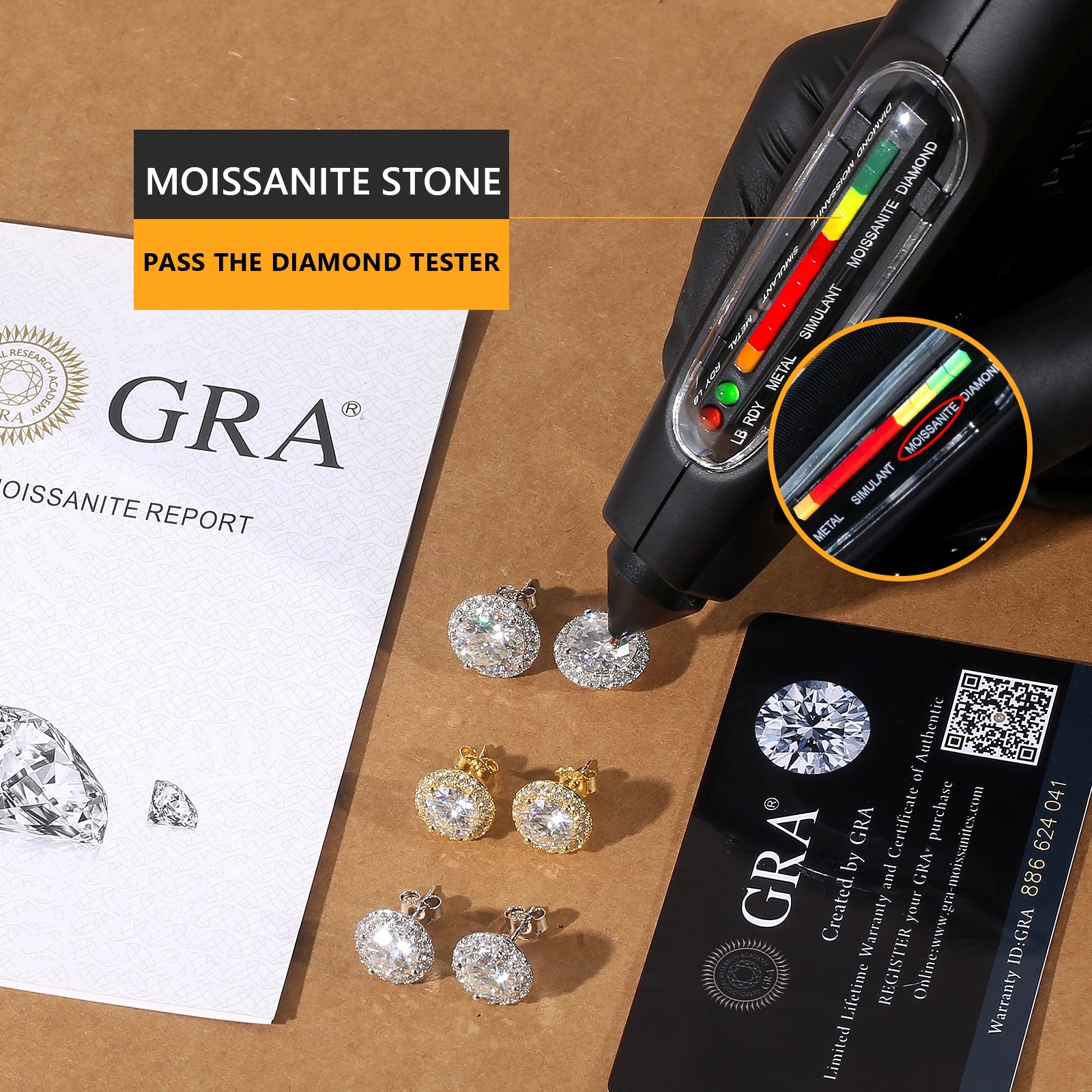 USA 3ct VVS Moissanite Earring Men Women Hip Hop Fine Jewelry Pass Diamond Tester 925 Sterling Silver Iced Out Diamond Earring