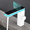 Hot Selling Brass LED  Ambient Light  Bathroom Washbasin Tap Intelligent Digital Display Hot and Cold Water Vanity Basin Faucet