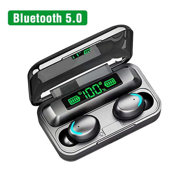 US Warehouse F9 Led Digital Display Tws V5.0 9D Stereo Earphones Wireless Headset Sport Headphone Low Latency Tws Earbuds