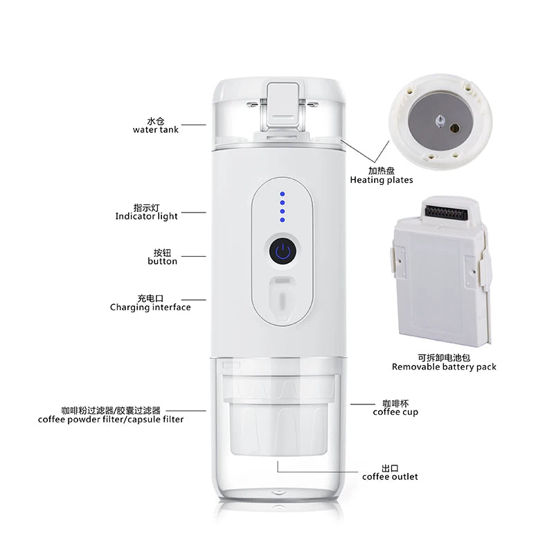 Factory Mini Automatic Espresso Electric Portable Coffee Makers Car USB Coffee Machine High Quality Travel 12 Business Services