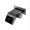 Intelligent Digital Display Concealed Bathroom Faucet Brass Wall-Mounted Folding Waterfall Hot Cold Basin Faucet Thermostatic