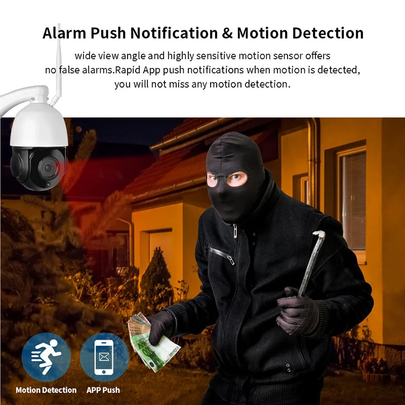 Real 4K 5MP 36X Optical Zoom Wifi Camera Network Speed Dome SD Card Outside PTZ Wireless IP Camera Outdoor XM Icsee CCTV Cameras
