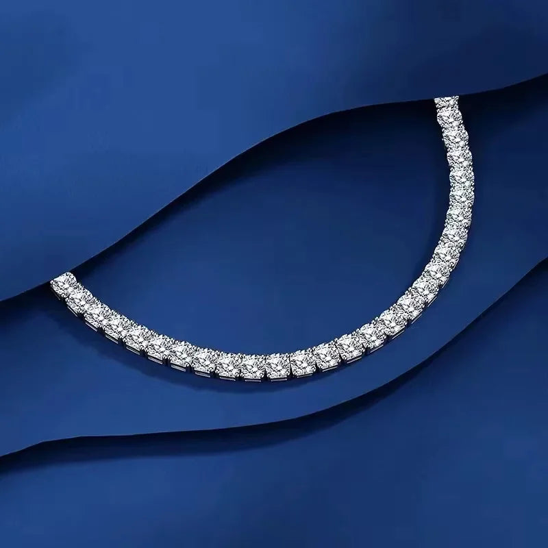 925 Sterling Silver Moissanite Tennis Bracelet 4.0mm Men Women Hiphop Rock Gold Plated Luxury Fine Jewelry Chain Unisex Bracelet