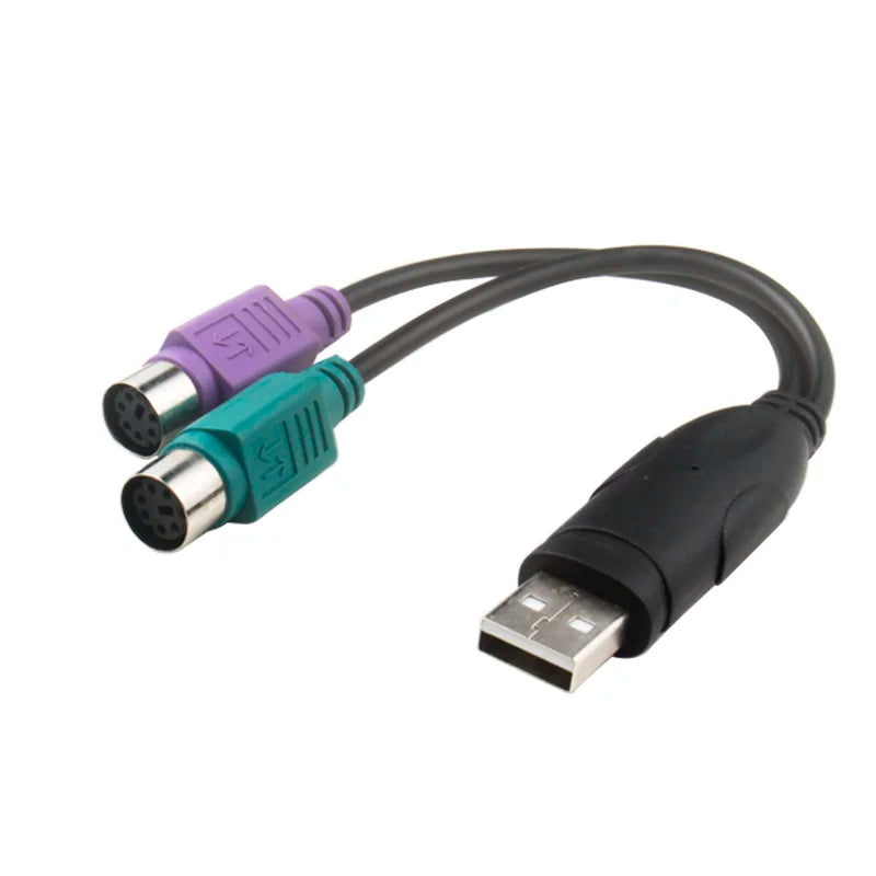 PS2 to USB Cable USB to PS/2 Plug Active USB to Dual PS/2 Adapter Keyboard Mouse Converter Adapter for the Keyboard PS2