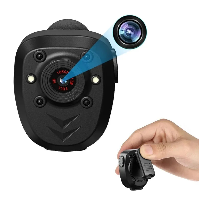 Mini Body Camera Video Recorder with Night Vision IR & Loop Record HD 1080P Wearable Cam for Home Outdoor Security Guard
