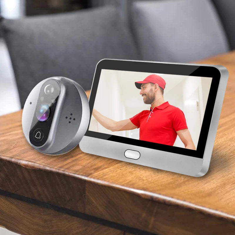 Mini Smart Life App 3MP 140° Wide View Angle 2.4Ghz Wifi Magic Door Peephole Eye Camera Digital Door Viewer Doorbell