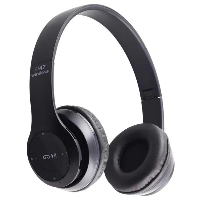 P47 Wireless Headphones Over Ear Headset Foldable Bass Mic HIFI Stereo Music Earphone Support Head-mounted