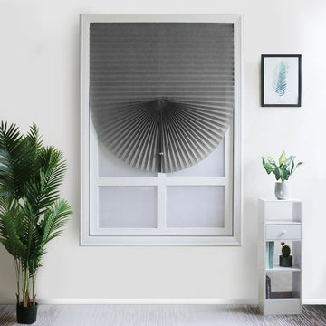 Easy to Install Light Filtering Pleated Paper Shades for Window Temporary and Portable Blinds with Clips Roman Zebra