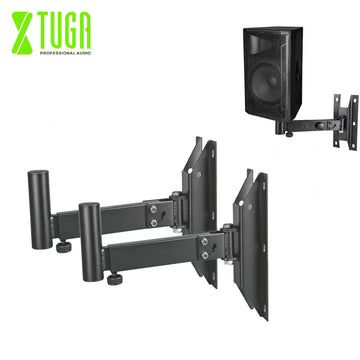 XTUGA LKT-370 Professional Tilting Rotating Surround Holder Speaker Bracket Wall Mount 45KG Capacity 0-20 Tilt/0-180 Swivel