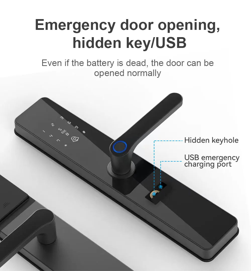New Arrival WiFi Fingerprint Smart Door Lock for Aluminum/Steel Doors with Tuya APP Remote Unlock and Multi-Unlock Methods