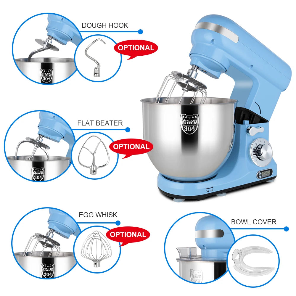Home Stand Mixer 600W 6QT Cake Bread Dough Mixer Planetary Electric Home Kitchen Appliances Food Mixer
