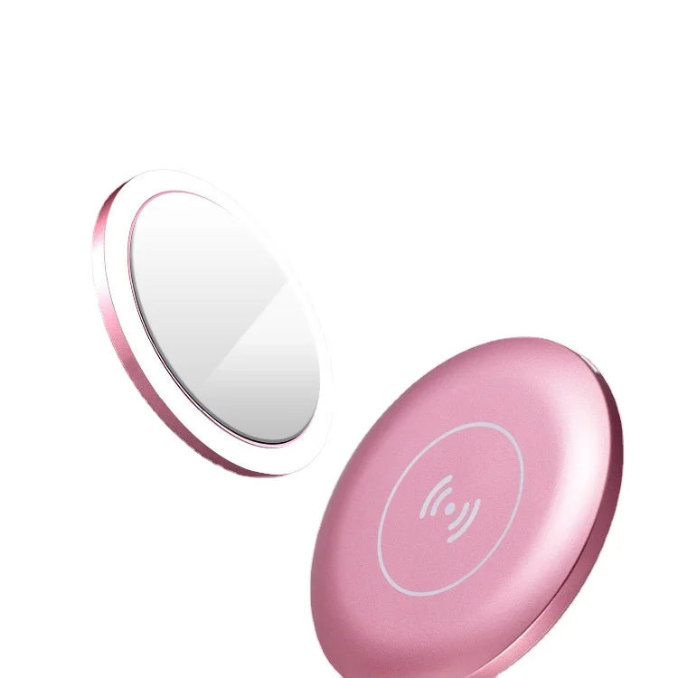 Clearance Sale New Arrivals Hot Selling Wireless Charge Portable HD Vanity Pocket Mirror Handheld Mini Makeup Beauty Mirror