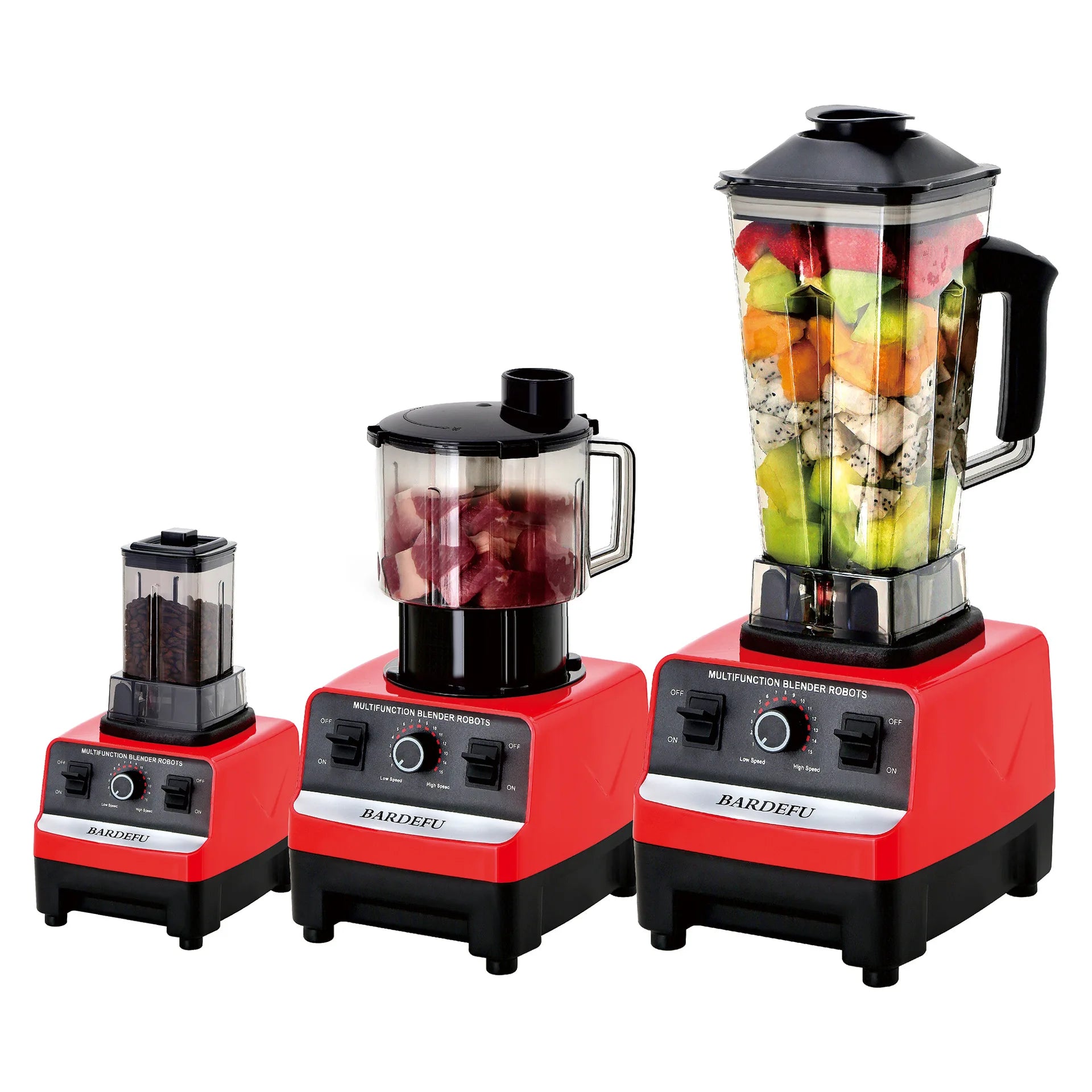 Stock 9500W 2025 Kitchen Commercial Blender 3-in-1 Professional Heavy Duty 2.5L 1.5L 0.5L Stainless Electric Plastic Hotels