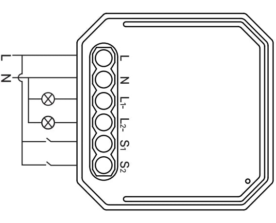 Tuya Smart 2 Gang WiFi Wireless Switch Module App & Voice Control for Hotel Smart Home Devices