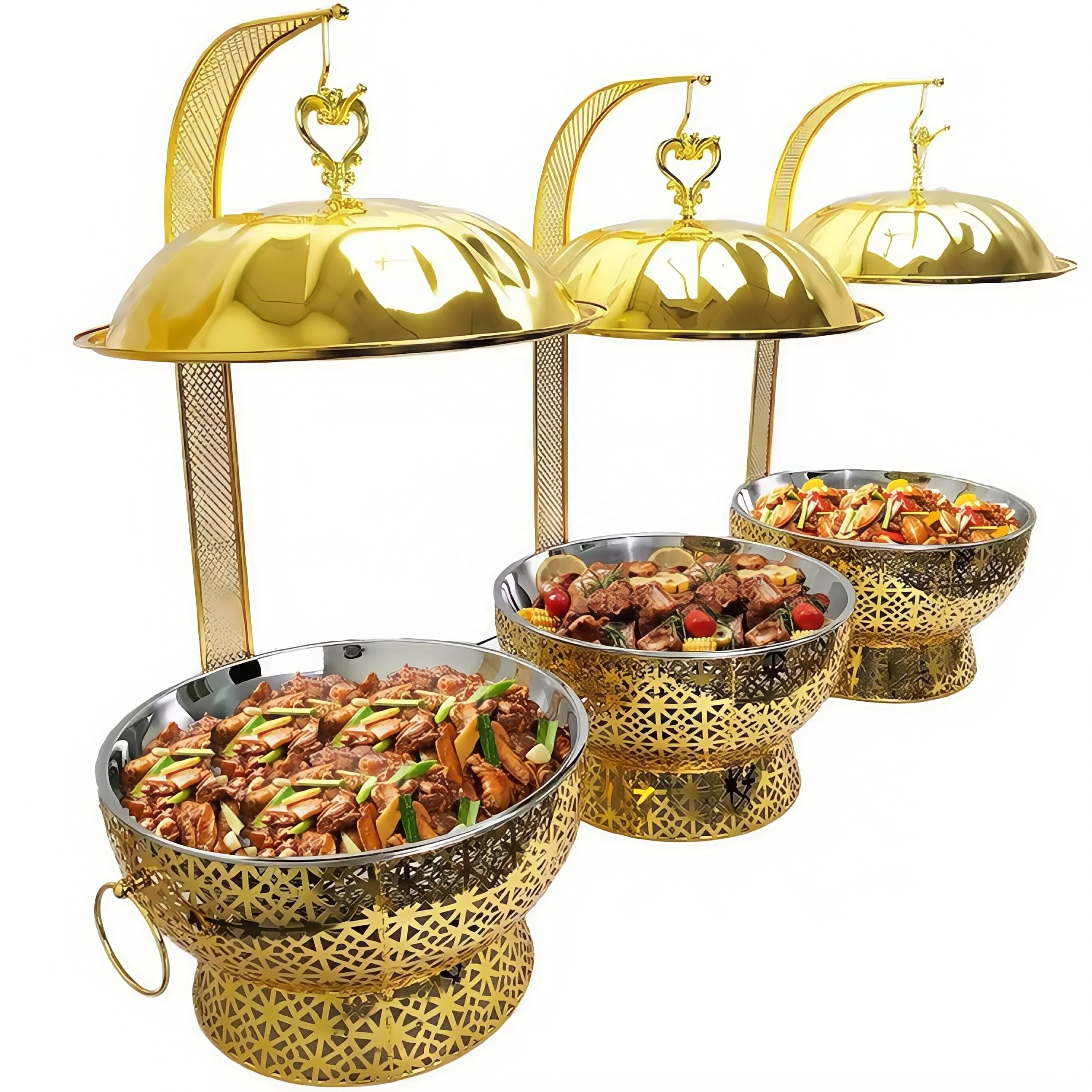 8.0L Stainless Steel Food Warmer for Hotels Weddings Banquets Chafing Dish Gold Buffet Alcohol Heating for Restaurants