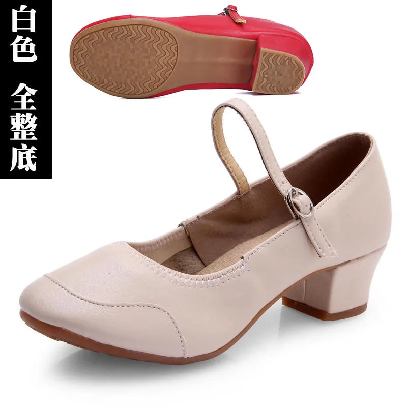 50%OFF Shoes Latin Dance-Shoes for Ladies Modern Tango Dancing  Square Heels Red Salsa Shoes Closed Toe Rubber Sole
