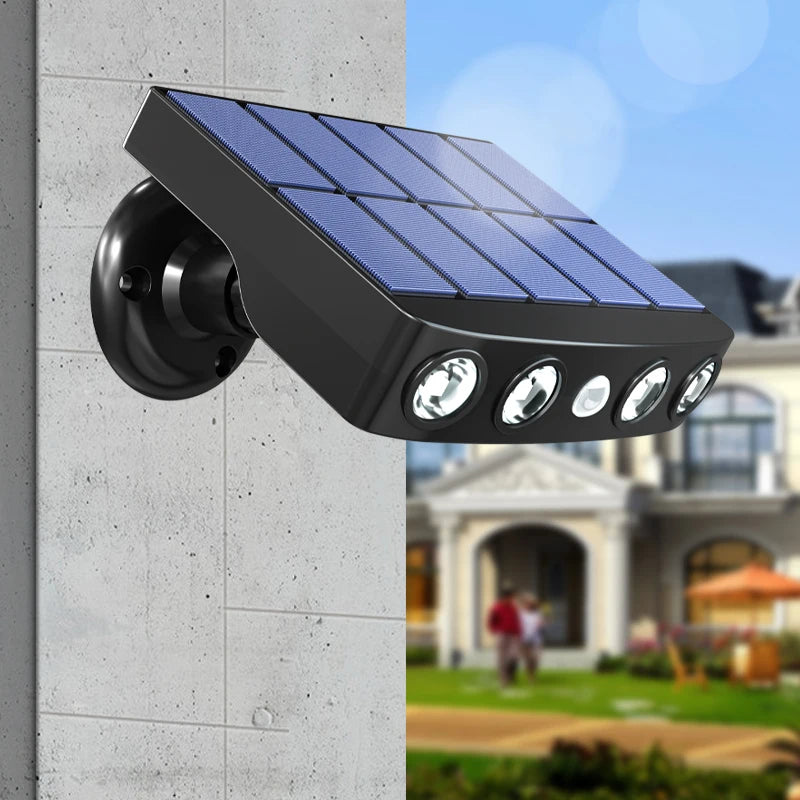 Outdoor IP65 Waterproof LED Solar Wall Lamp with Motion Sensor ABS Body Garden Landscape Path Lighting