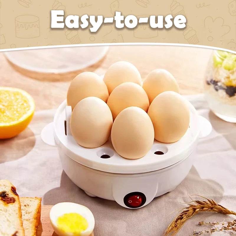 Mini Electric 7-Capacity Poacher Plastic Soft-Boiled Egg Maker for Kitchen Cooking and Gadgets