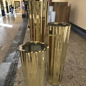 Luxury Modern Indoor Hotel Decor Stainless Steel Planter Gold Metal Vases Floor Vase for Living Room Iron Flower Plant Pot