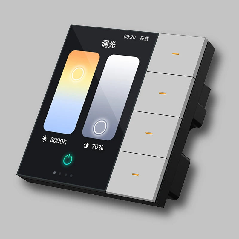 TIANLAI  F3-Pro Zigbee Wireless Luxucry Remote Control Smart Home Light Touch Screent Switch