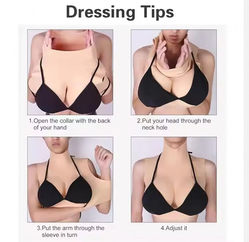 Us Warehouse Silicone Wearable Breast Silicone Nipple Breast for Man Soft Realistic Silicone Breast