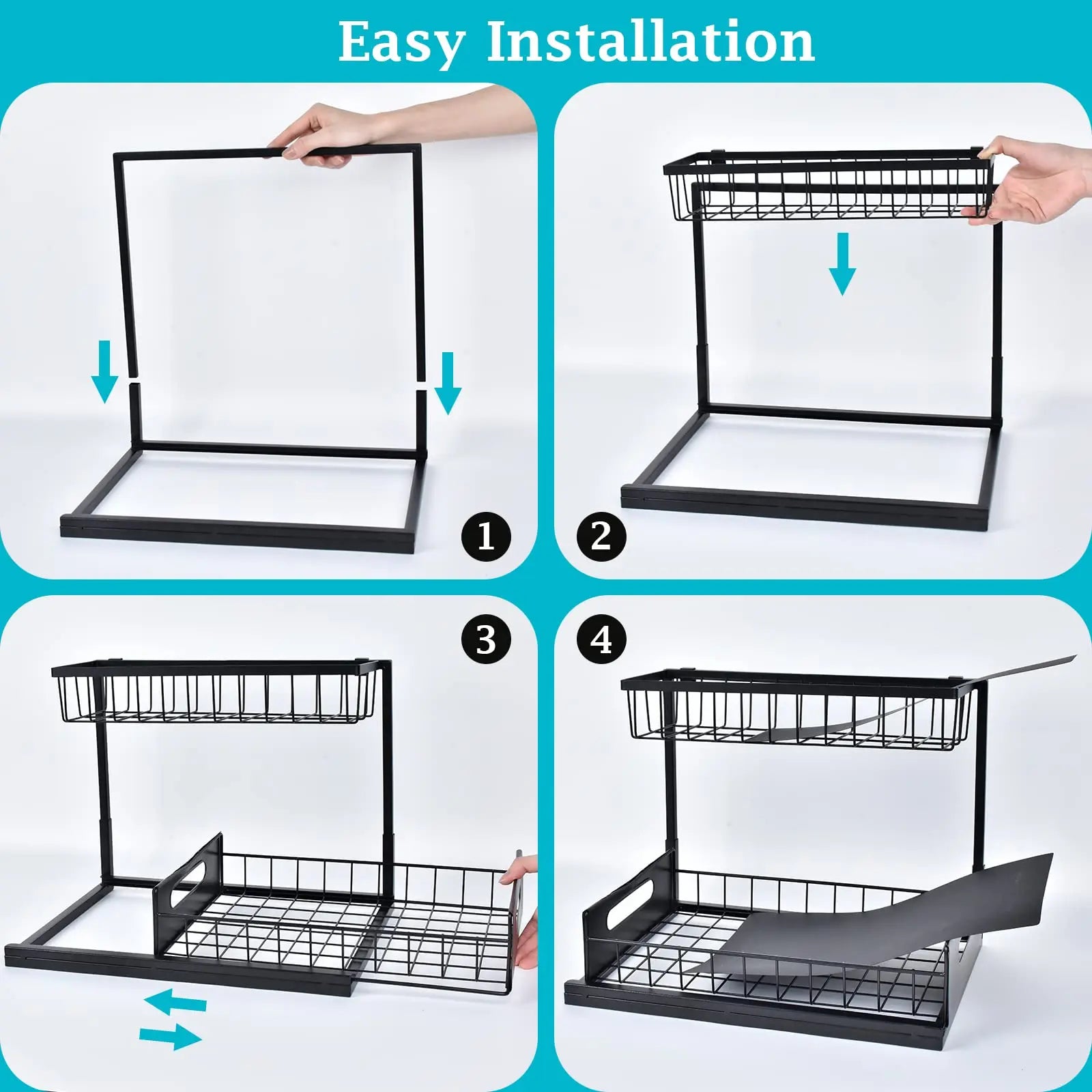 Caddy Garage Bathroom Drawer Organizer Utensils Small Cabinet Basket Stand Kitchen Container Under Sink Organizers and Storage
