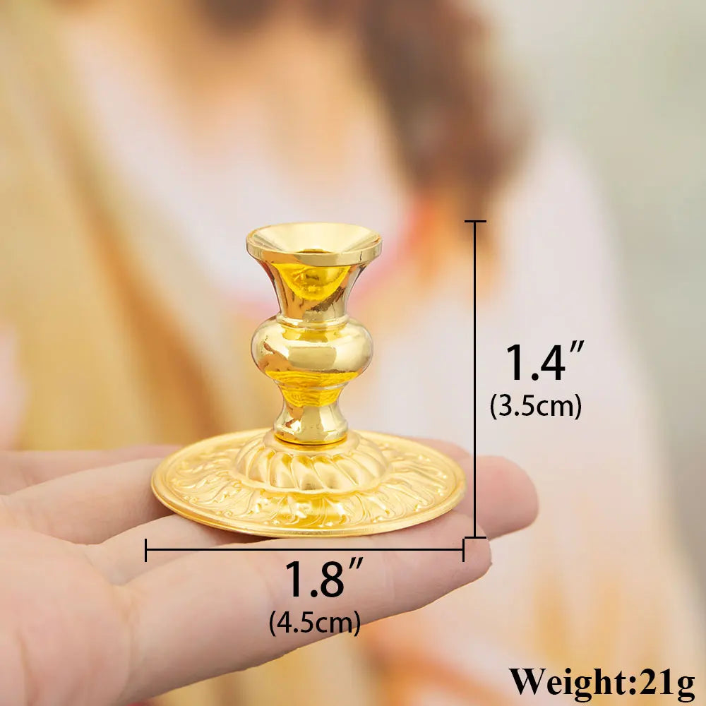 Golden Church Supplies Home Altar Church Decor Elegant Religious Gift Sacred Candle Stand Christian Tabletop Accessory