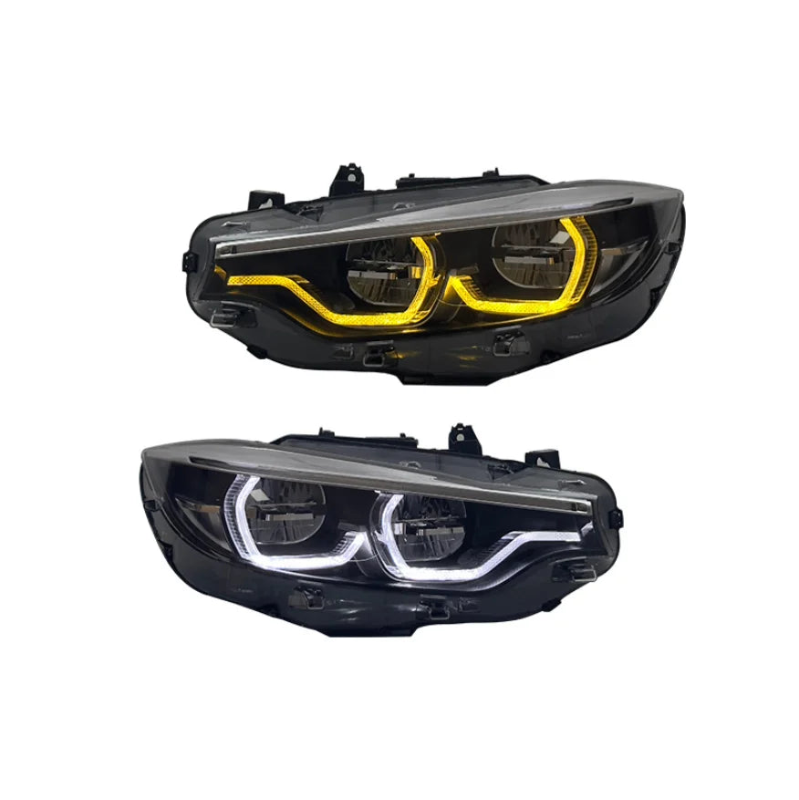 Yellow White DRL Ikon Style LED Headlight for BMX F32 F33 F36 F80 F82 M3 M4 Lci Front Lights High Low Fog Turn Signal Lamp