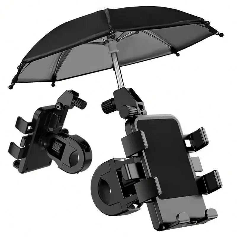 360 Rotation Electric Bicycle Bike Motorcycle Rainproof Sunshade with Umbrella Charger Phone Holder for Mobile Devices