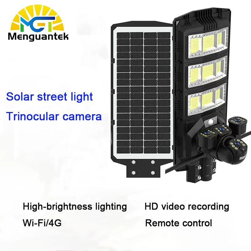 High Power HD 360-Degree No Dead Angle Weatherproof ABS Solar Garden LED Light IP65 Solar Street Light for Road Surveillance